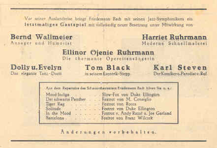 Programs showing Harriet and her sister Eleanore appearing together