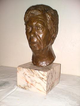 Bronze sculpted by Helmut's wife Harriet