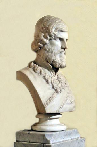 Alabaster bust of John Jacob in Taunton Shire Hall, Somerset.