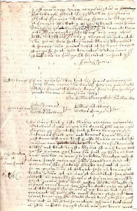 A page from a Court Book of Kettleburgh relating to John and Anna Jacob 1663 (Jacob MSS)