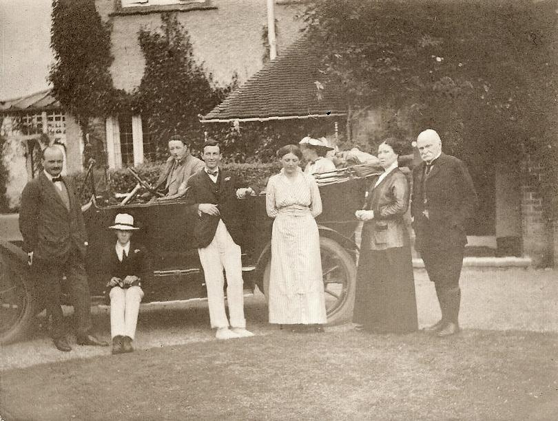 From left to right: Sir Bernard Reilly, Frederick Jacob, two persons unknown, Ellen Jacob, one of the Abbotts and Adolphus