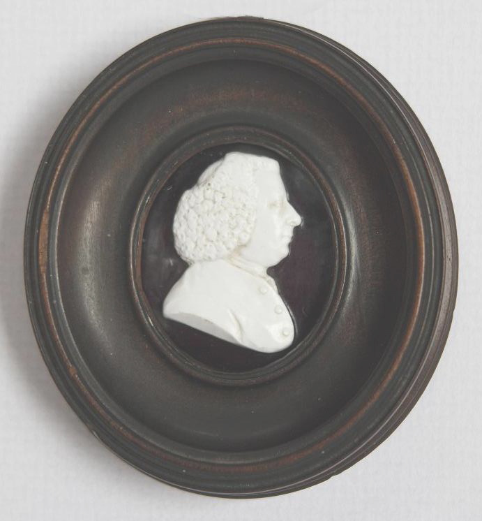 A sulphide portrait in miniature of ca 1770  (actual size).