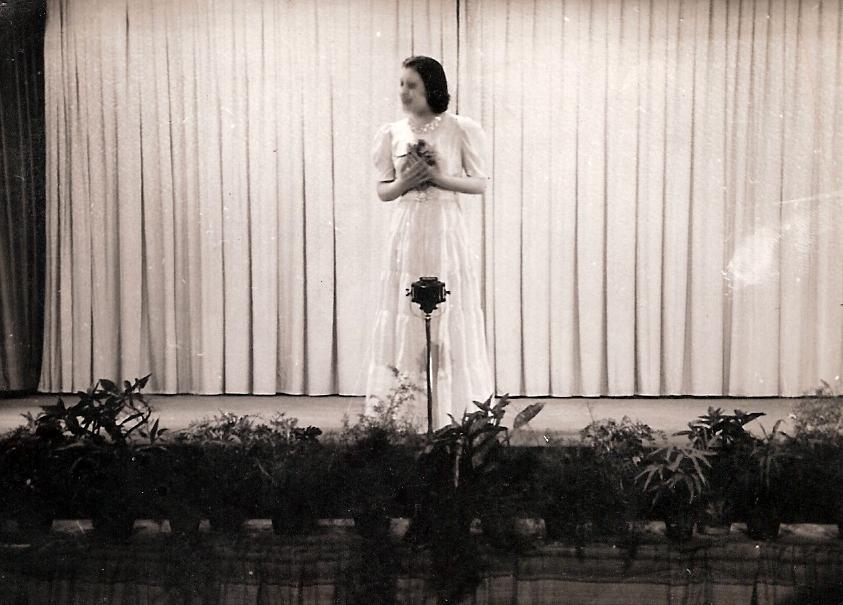 On stage in 1946