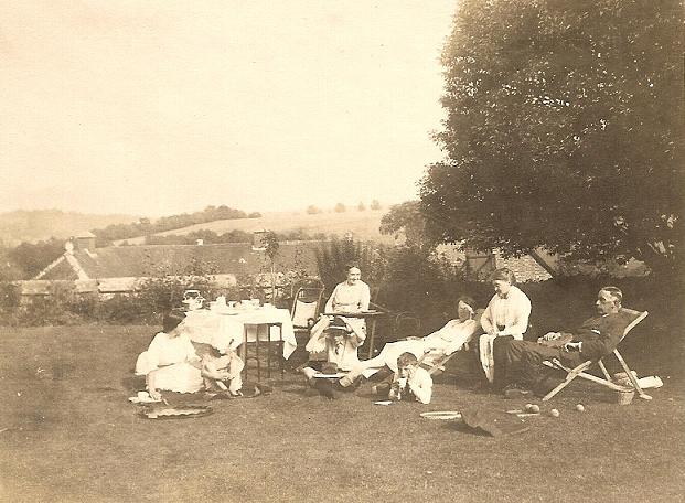 Tea  with the family in Devon.