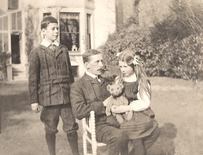 Harold with Frederick and Marjorie at his father's  house in Redhill