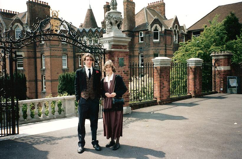 Winston at Harrow with his Mum