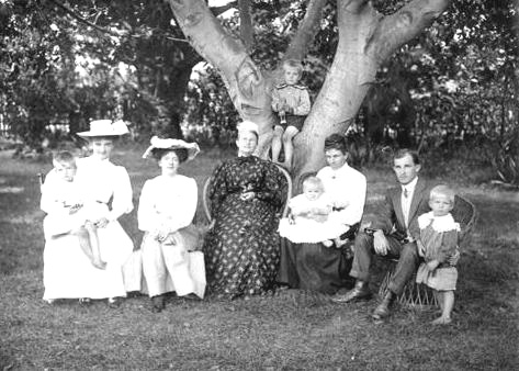 Fanny with a family group
